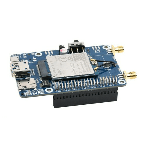 EM06-E LTE Cat-6 HAT для Raspberry Pi, две антенны LTE-A, многорегиональный многодиапазонный, GNSS — фото 2