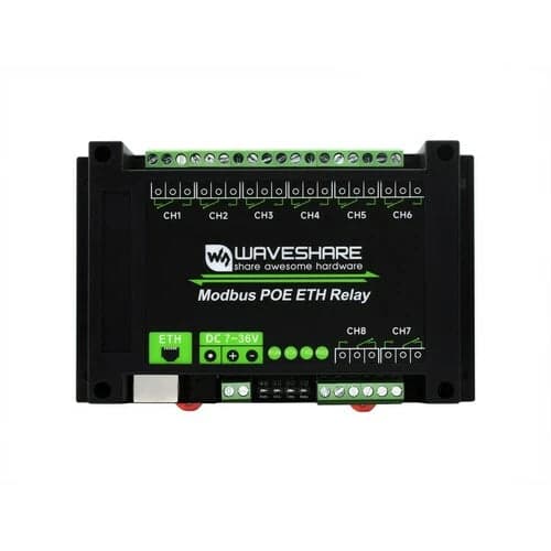 8-канальный релейный модуль Ethernet, протокол Modbus RTU/Modbus TCP, связь через порт PoE, с различными схемами изоляции и защиты — фото 2