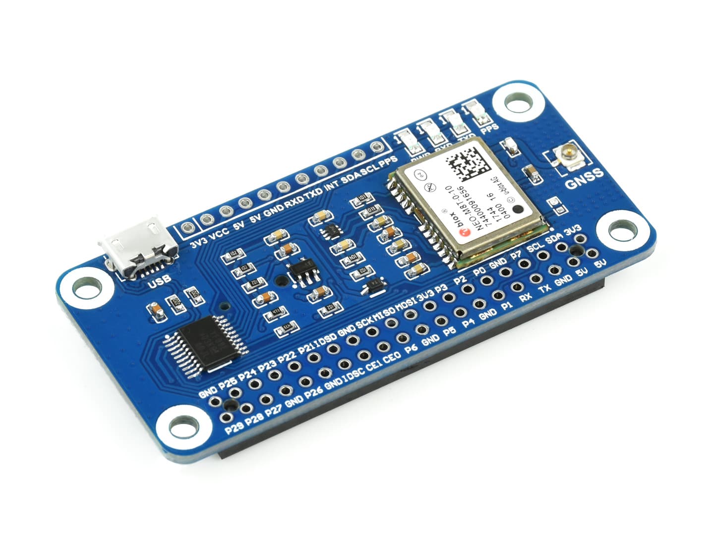 NEO-M8T GNSS TIMING HAT для Raspberry Pi, односпутниковая синхронизация, одновременный прием GPS, Beidou, Galileo, ГЛОНАСС — фото 2
