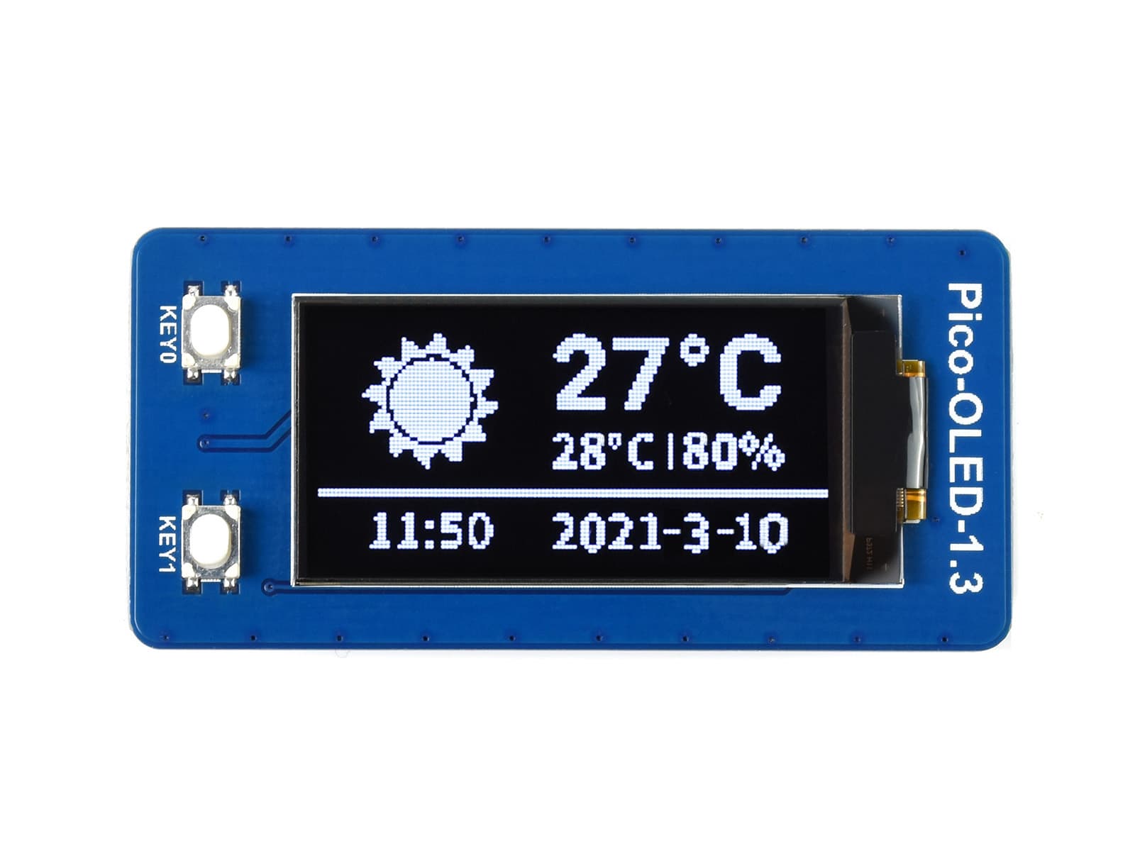 Модуль 1,3-дюймового OLED-дисплея для Raspberry Pi Pico, 64×128, SPI/I2C — фото 2