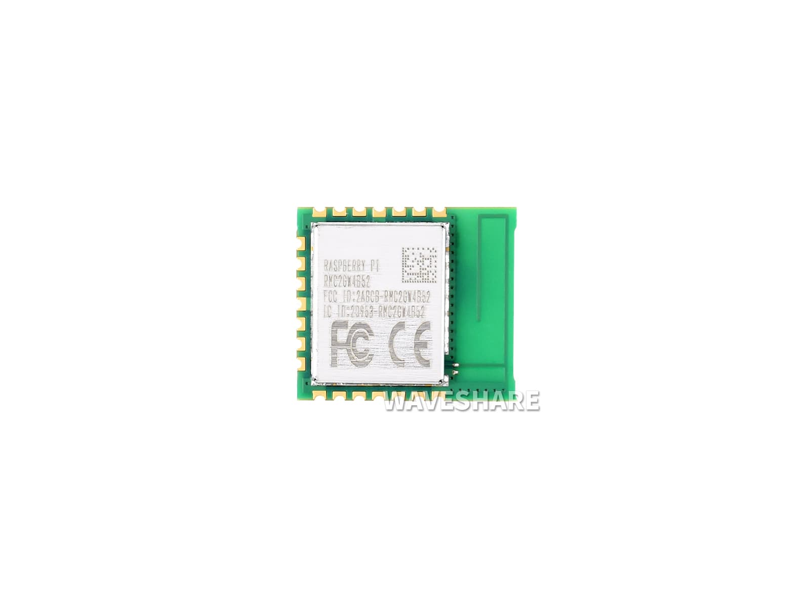 Официальный радиомодуль Raspberry Pi 2, поддерживает 1 × 1 однодиапазонный Wi-Fi 4 (802.11n) 2,4 ГГц и Bluetooth 5.2, встроенную антенну 2,4 ГГц, дизайн зубчатых краевых накладок — фото 2