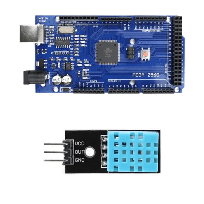 Arduino Mega 2560 + сенсорный модуль DHT11
