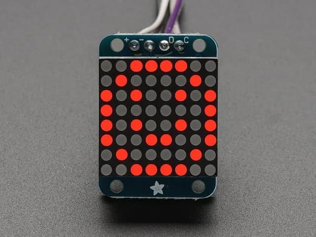 Светодиодная матрица Adafruit Mini 8x8 с рюкзаком I2C - красный