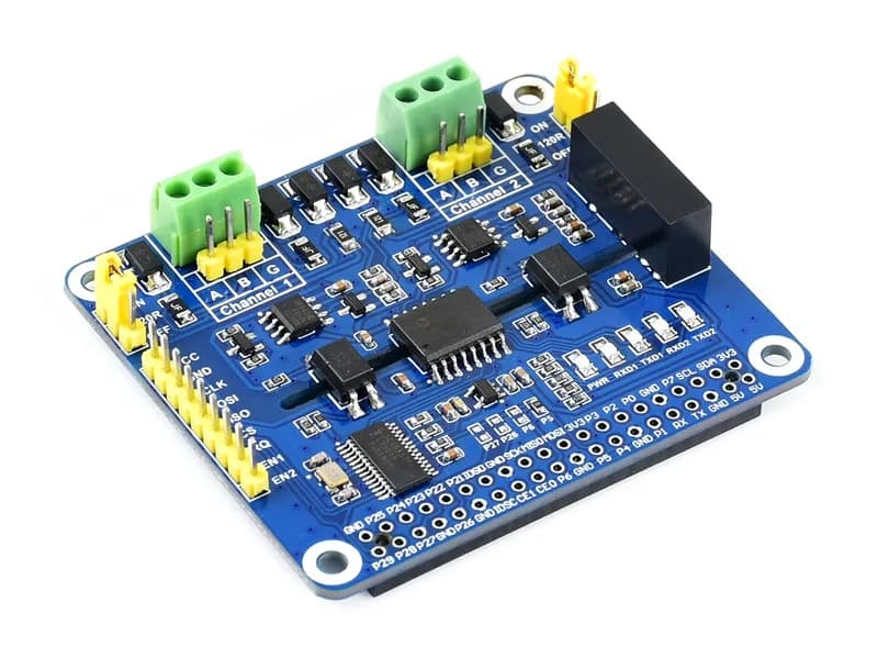 2-канальный изолированный модуль расширения RS485 для Raspberry Pi