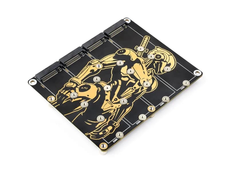 Плата адаптера Raspberry Pi 5 PCIe — Quad M.2 NVMe с поддержкой питания