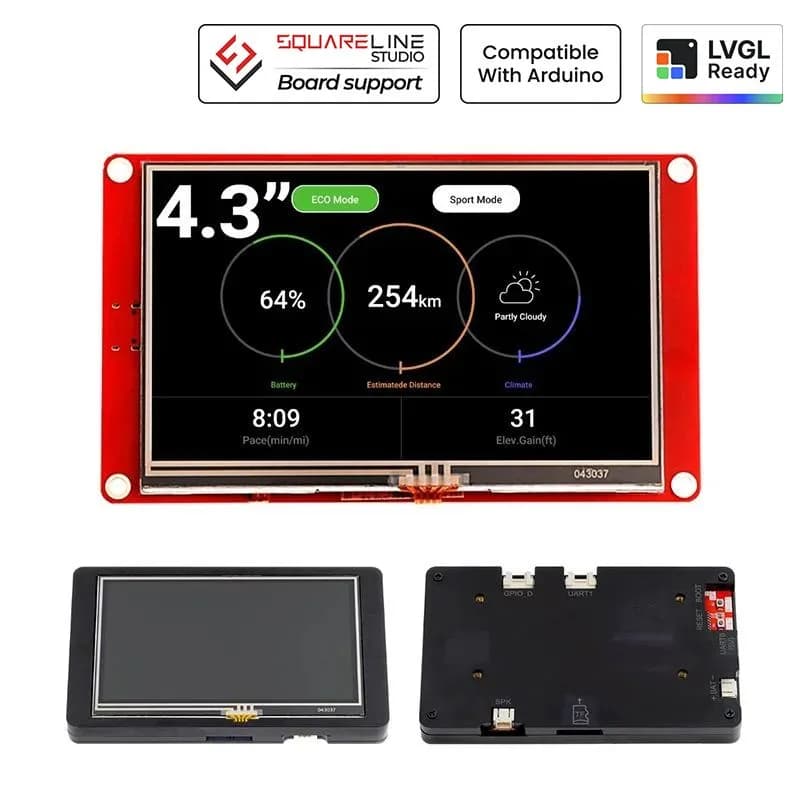 CrowPanel 4,3-дюймовый HMI ESP32 дисплей 480x272 RGB TFT сенсорный ЖК-экран, совместимый с Arduino/LVGL/ PlatformIO/Micropython