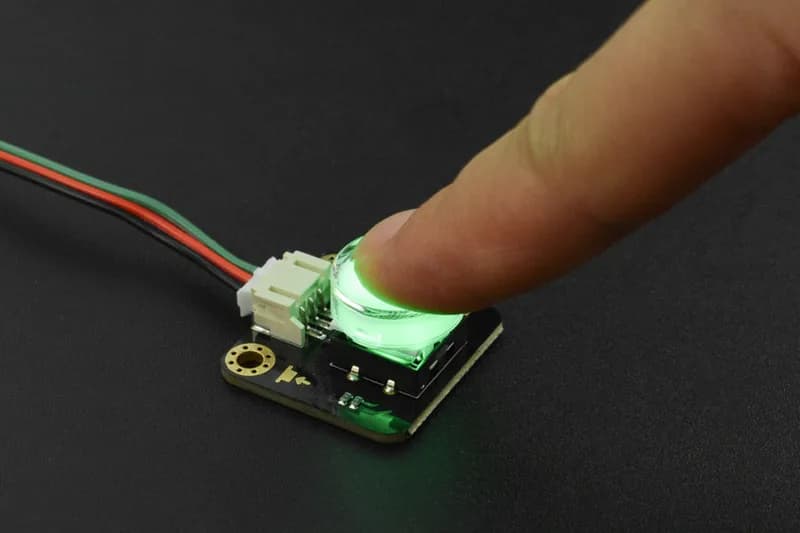 Gravity: Светодиодная кнопка для Arduino/micro:bit (Зеленая)