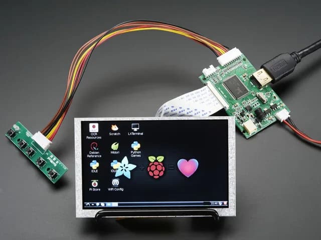 HDMI 4 Pi: 5-дюймовый дисплей (без сенсорного экрана) с мини-драйвером — 800x480 HDMI