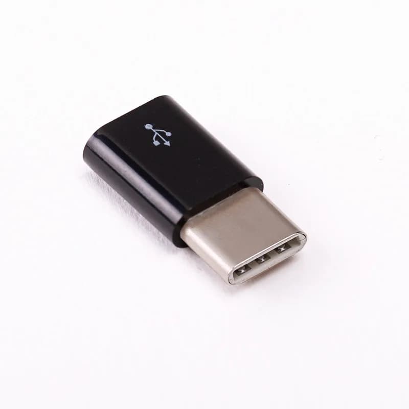 Переходник USB micro-B на USB-C белого или черного цвета