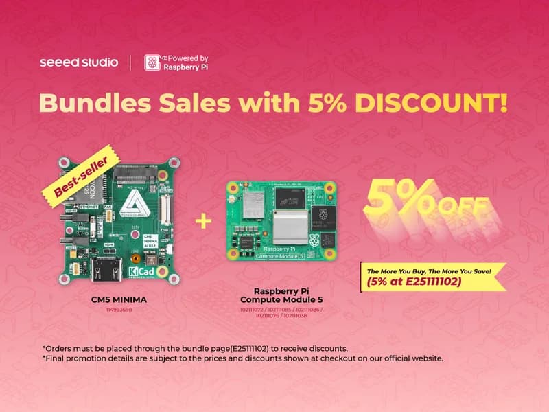 Вычислительный модуль Raspberry Pi 5 — 16 ГБ ОЗУ, 32 ГБ eMMC, 2,4/5,0 ГГц Wi-Fi и Bluetooth 5.0 (CM5116032)