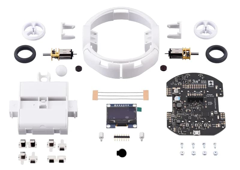 Комплект робота 3pi+ 32U4 OLED с двигателями низкого давления 75:1 (комплект Turtle Edition)