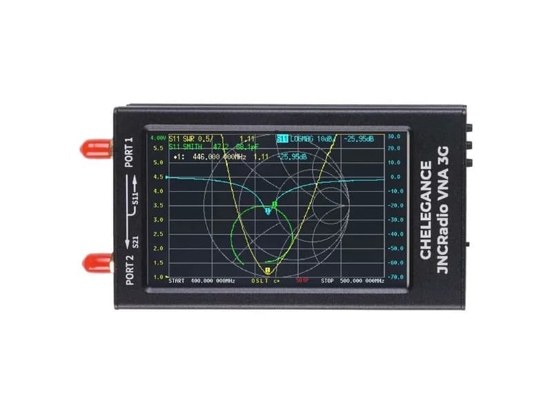 Chelegance JNCRadio VNA 4,3-дюймовый векторный анализатор цепей 3 ГГц - короткие волны HF VHF UHF 50 кГц-3 ГГц, скорость развертки 400 точек/с, корпус из алюминиевого сплава и ЖК-экран IPS