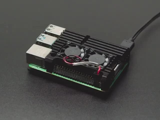Алюминиевый металлический радиатор Raspberry Pi 4 с двумя вентиляторами