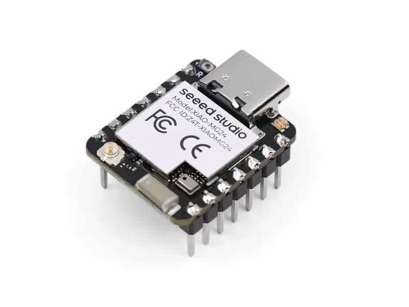 Seeed Studio XIAO MG24 Sense (предварительно припаянный) — Silicon Labs EFR32MG24, Matter® Native over Thread/BLE 5.3, совместимость с Arduino, сверхнизкое энергопотребление 1,95 мкА, встроенный IMU/микрофон/антенна, 19 портов GPIO