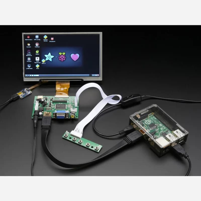 HDMI 4 Pi: 7 дисплеев с сенсорным экраном 1024x600 — HDMI/VGA/NTSC/PAL