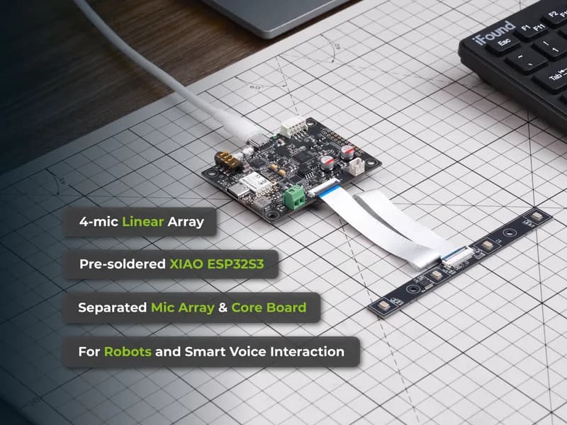 reSpeaker Flex XVF3800 Linear-4 с XIAO ESP32S3 | Микрофонный массив AI для робототехники и встроенного искусственного интеллекта