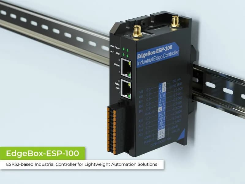EdgeBox-ESP-100-Промышленный пограничный контроллер, WiFi, BLE, 4G LTE, DIO, AIO, Ethernet, CAN, RS485