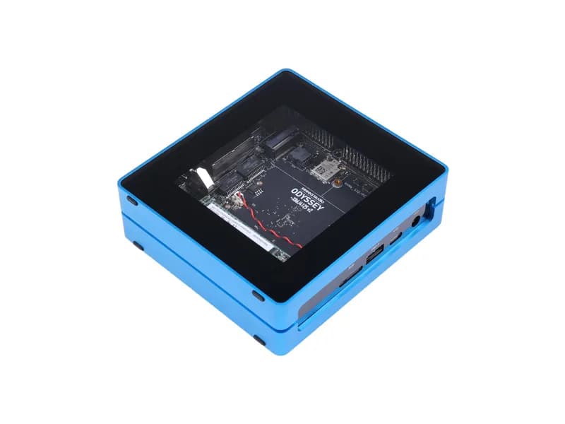 ODYSSEY Blue J4125 v2 Mini PC (TELEC) — мини-ПК с 128 ГБ M.2 SATA, ядром Linux и Arduino, двумя сетевыми адаптерами 2,5 Gigabit Ethernet, выходом 4K, RP2040, рассеиванием тепла вентилятором, корпус в сборе