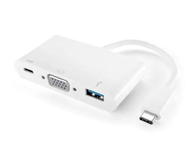 USB C-MALE TO VGA-F +USB3F+C-F