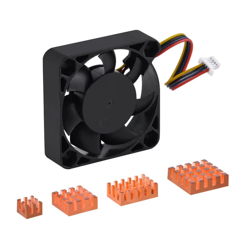 52Pi 4010 Кулер, черный вентилятор с радиаторами для Raspberry Pi 5