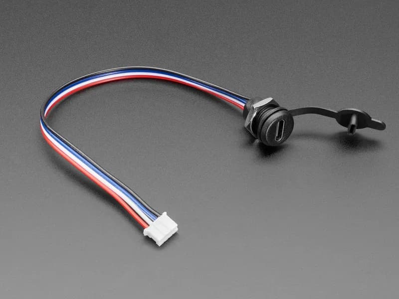 Винтовое крепление панели USB-C к 4-контактному кабелю JST PH