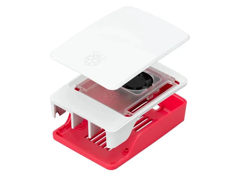 Официальный Raspberry Pi 5 Красный Белый Корпус Активное Охлаждение PWM Защита Вентилятора