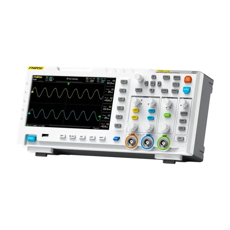 FNIRSI® 1014D 2-в-1 двухканальный цифровой генератор сигналов осциллографа 100 МГц 1 Гвыб./с