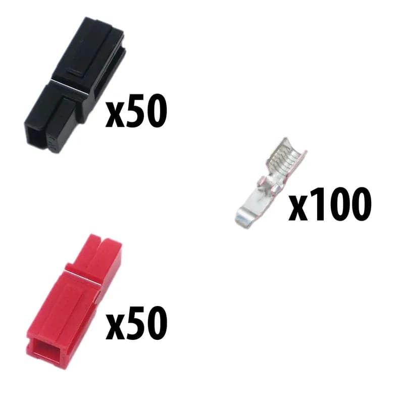 Доставка из Сиднея — комплект Powerpole 50 красных и черных корпусов 100 контактов