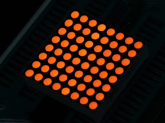 Квадратный матричный светодиод 8x8, 32 мм, янтарный, с общим анодом