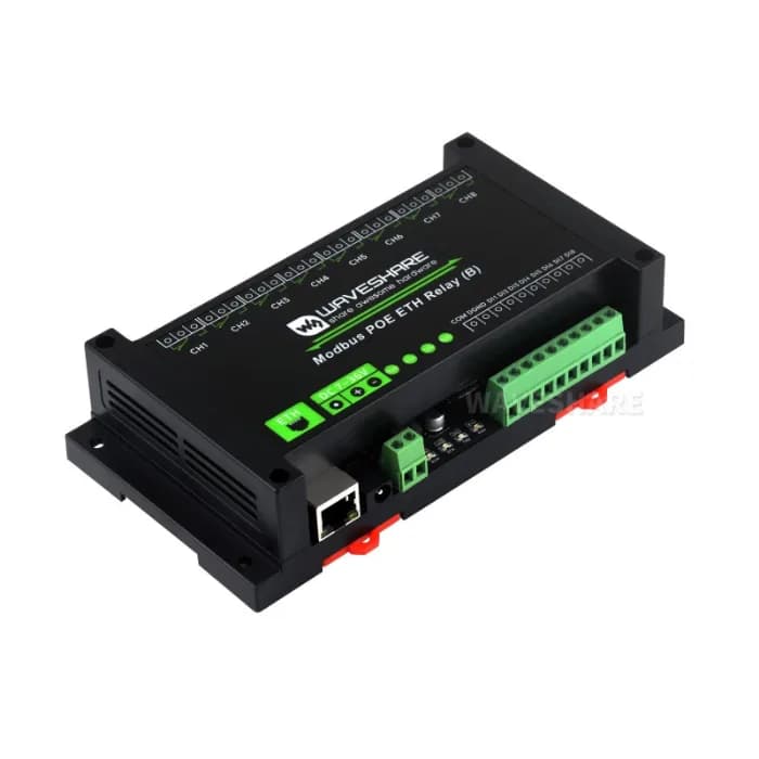Waveshare Modbus PoE 8-канальный релейный модуль Ethernet (B) с цифровым входом