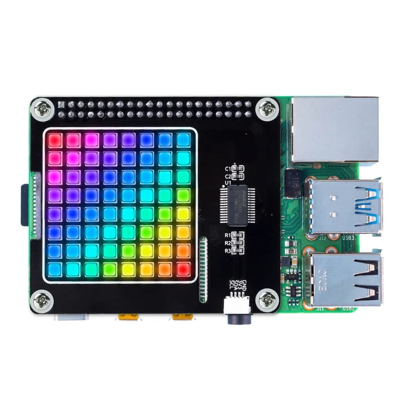 8x8 64 пикселей RGB матричная светодиодная панель с индивидуальной адресацией для Raspberry Pi I2C управление 24-битный программируемый цвет