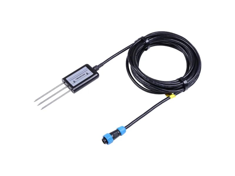 Промышленный датчик влажности и температуры почвы MODBUS-RTU RS485, аналоговое напряжение 0-2В (S-Soil MT-02B), с водонепроницаемым авиационным разъемом