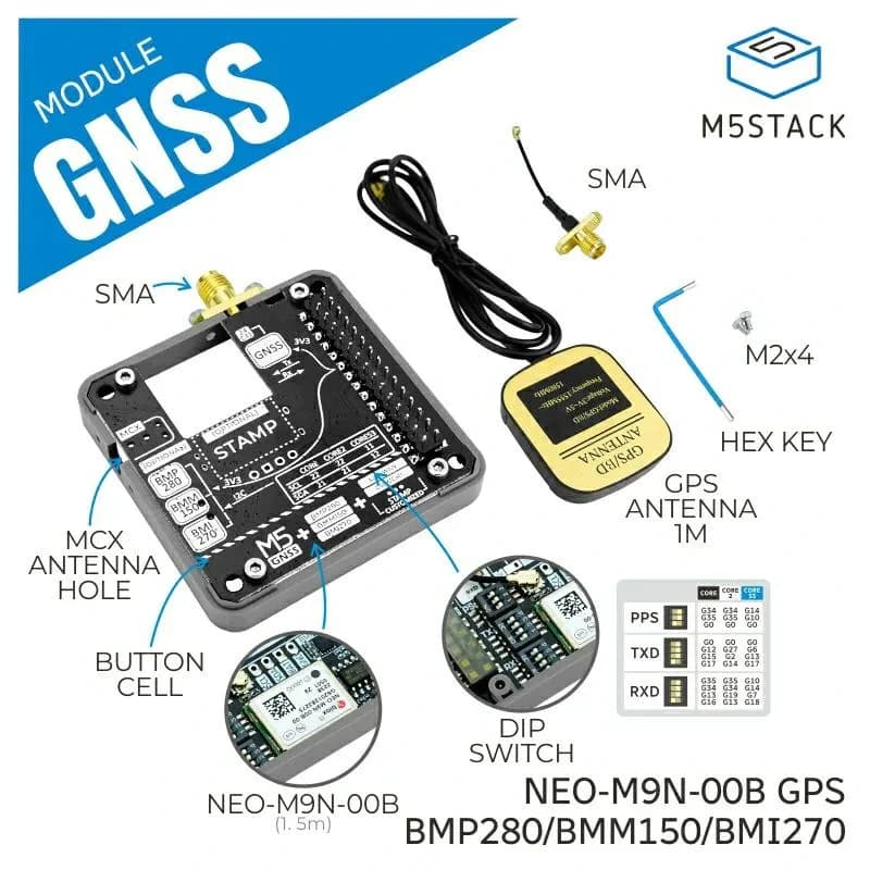 M5Stack GNSS /IMU/ NEO-M9N/BMP280/BMI270/BMM150