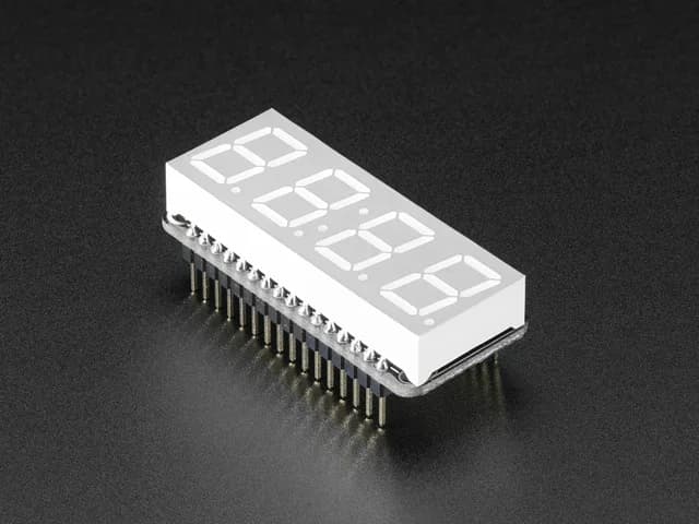 Adafruit 0,56-дюймовый 4-значный 7-сегментный дисплей FeatherWing — зеленый