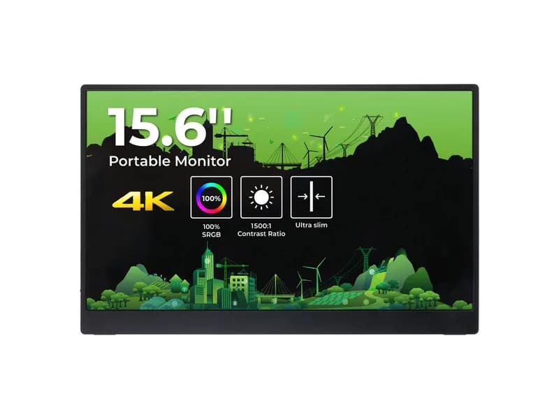 Монитор 15,6 дюйма — 4K, IPS, 16:9, HDR, 100% sRGB, mini HDMI, Type-C, динамик, Совместимость с Raspberry Pi/Nvidia Jetson/ПК/reRouter