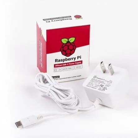 Официальный блок питания Raspberry Pi 15,3 Вт, USB-C с кабелем длиной 1,5 м, вилка стандарта США, 5,1 В, 3 А, белый