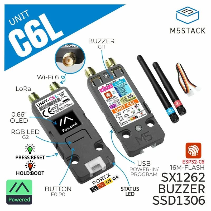 M5Stack C6L Meshtastic SX1262 ESP32-C6