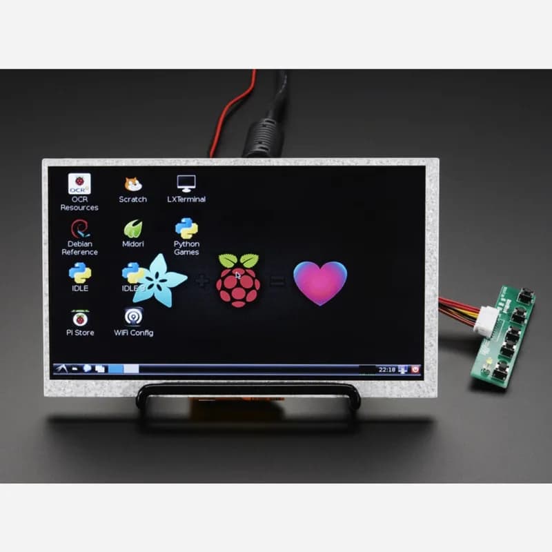 Дисплей HDMI 4 Pi:7 (без сенсорного экрана) с мини-драйвером — HDMI 800x480