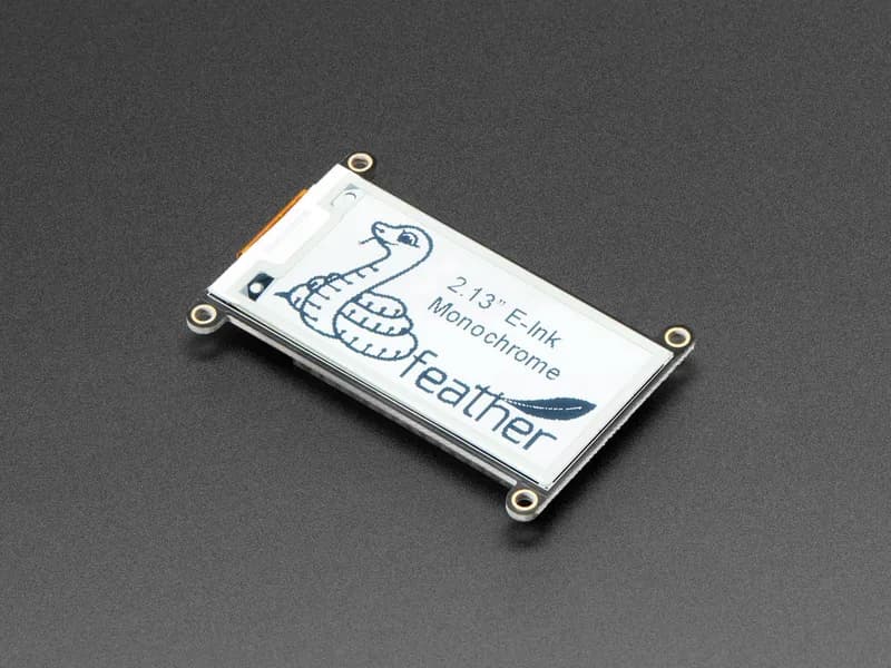 Монохромный дисплей Adafruit 2,13 дюйма на электронных чернилах/электронной бумаге FeatherWing — монохромный 250 x 122 пикселей