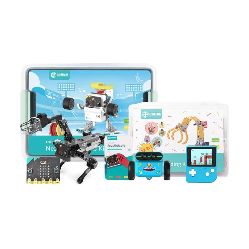 ELECFREAKS micro:bit Pro Challenge Kit — ретро-аркада, TPBOT EDU, Wukong 32-в-1, Nezha Pro, Xgo V2 и джойстик