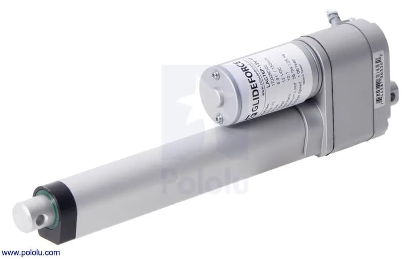 Glideforce GF23-120506-3-65 Высокоскоростной линейный привод LD с обратной связью: 12 кгс, ход 6 дюймов (используемый 5,9 дюйма), 3,3 дюйма/с, 12 В