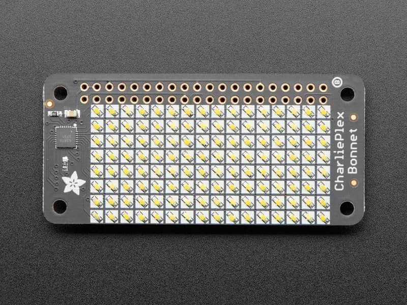 Крышка со светодиодной матрицей Adafruit CharliePlex - 8x16 светодиодов теплого белого цвета