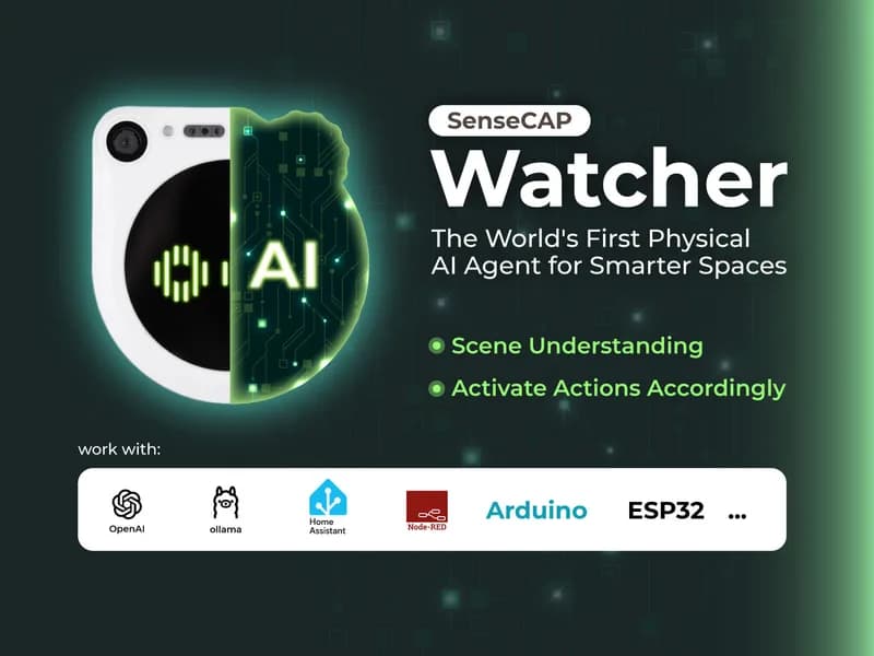 Корпус SenseCAP Watcher W1-B, белый — физический агент искусственного интеллекта для умных пространств