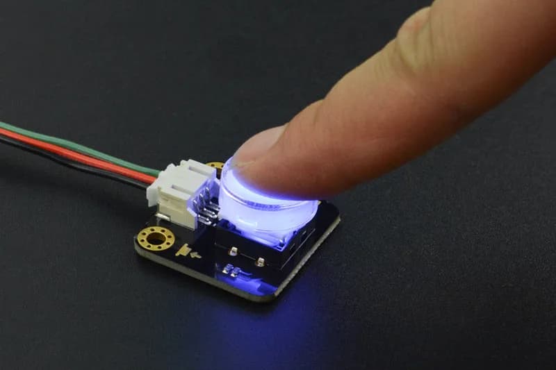 Gravity: Светодиодная кнопка для Arduino/micro:bit (Синяя)