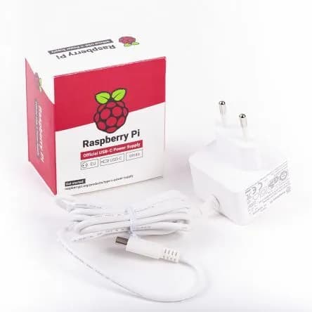 Официальный блок питания Raspberry Pi 15,3 Вт, USB-C с кабелем 1,5 м, вилка европейского стандарта, 5,1 В, 3 А, белый