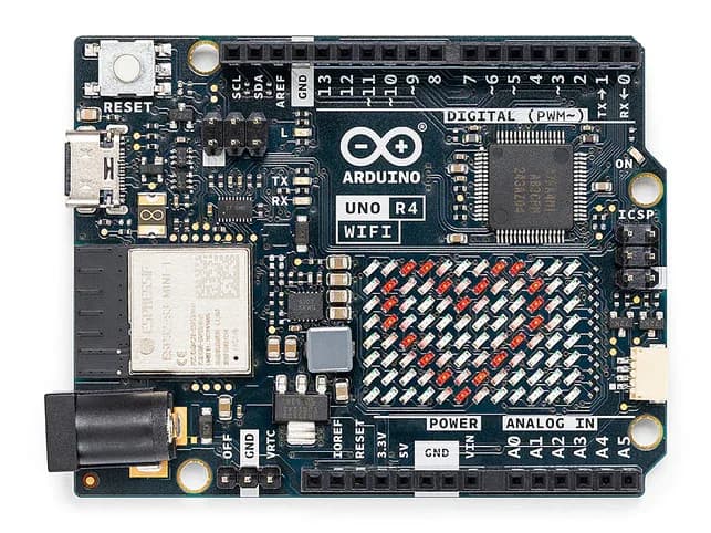 Arduino UNO Rev4 WiFi, 32-бит, Renesas RA4M1 - Arm Cortex -M4, модуль ESP32-S3 Wi-Fi®, Bluetooth, светодиодная матрица 12x8, разъем Qwiic, VRTC
