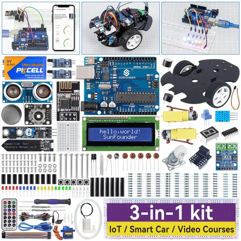 Стартовый комплект SunFounder 3 в 1 для Arduino Uno R3
