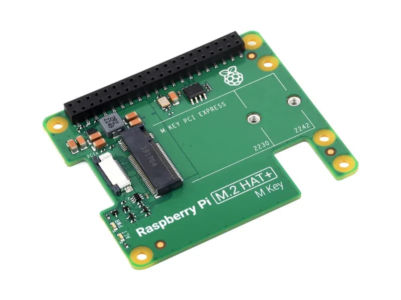 Официальный Raspberry Pi PCIe для M.2 HAT, предназначен для Raspberry Pi 5, HAT + Standard, поддерживает протокол NVMe Твердотельный накопитель M.2, Raspberry Pi 5 HAT