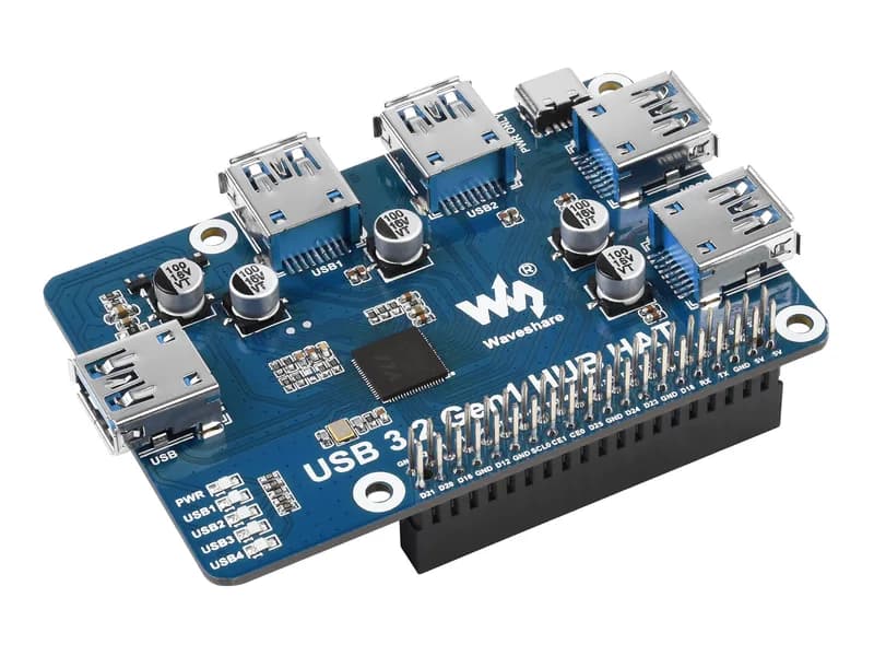 Шляпа-концентратор USB 3.2 Gen 1 для Raspberry Pi, 4 порта USB 3.2 Gen 1, без драйверов