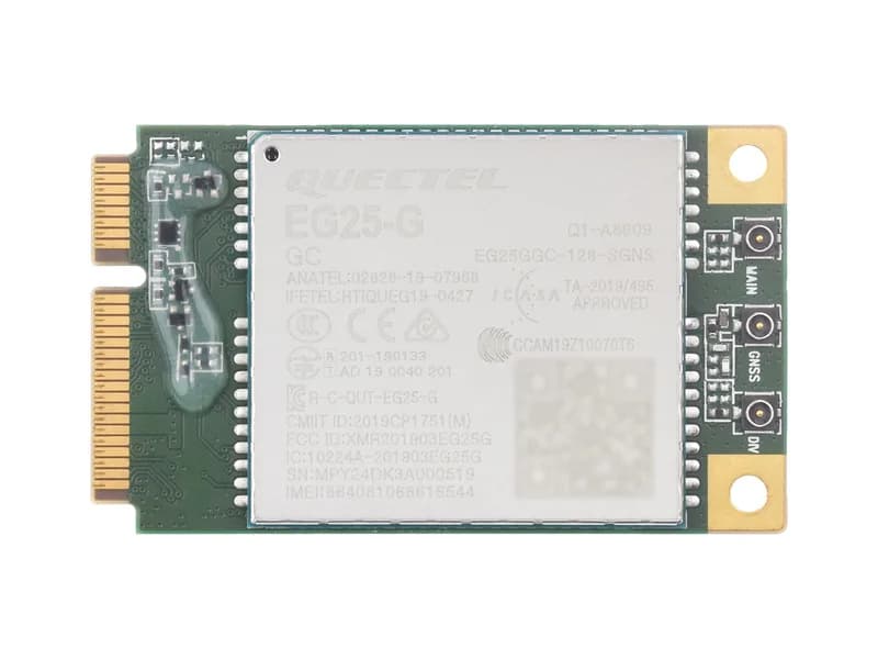 Модуль Quectel EG25-G mPCIe, модуль LTE Cat 4 с форм-фактором PCI Express Mini Card, поддержка нескольких режимов беспроводной связи